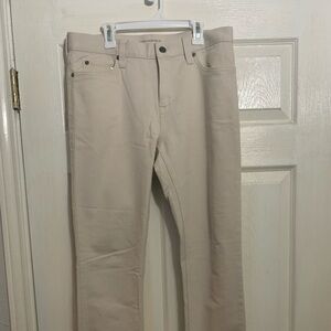 Banana Republic Men's Light Beige Traveler Pants (Slim)